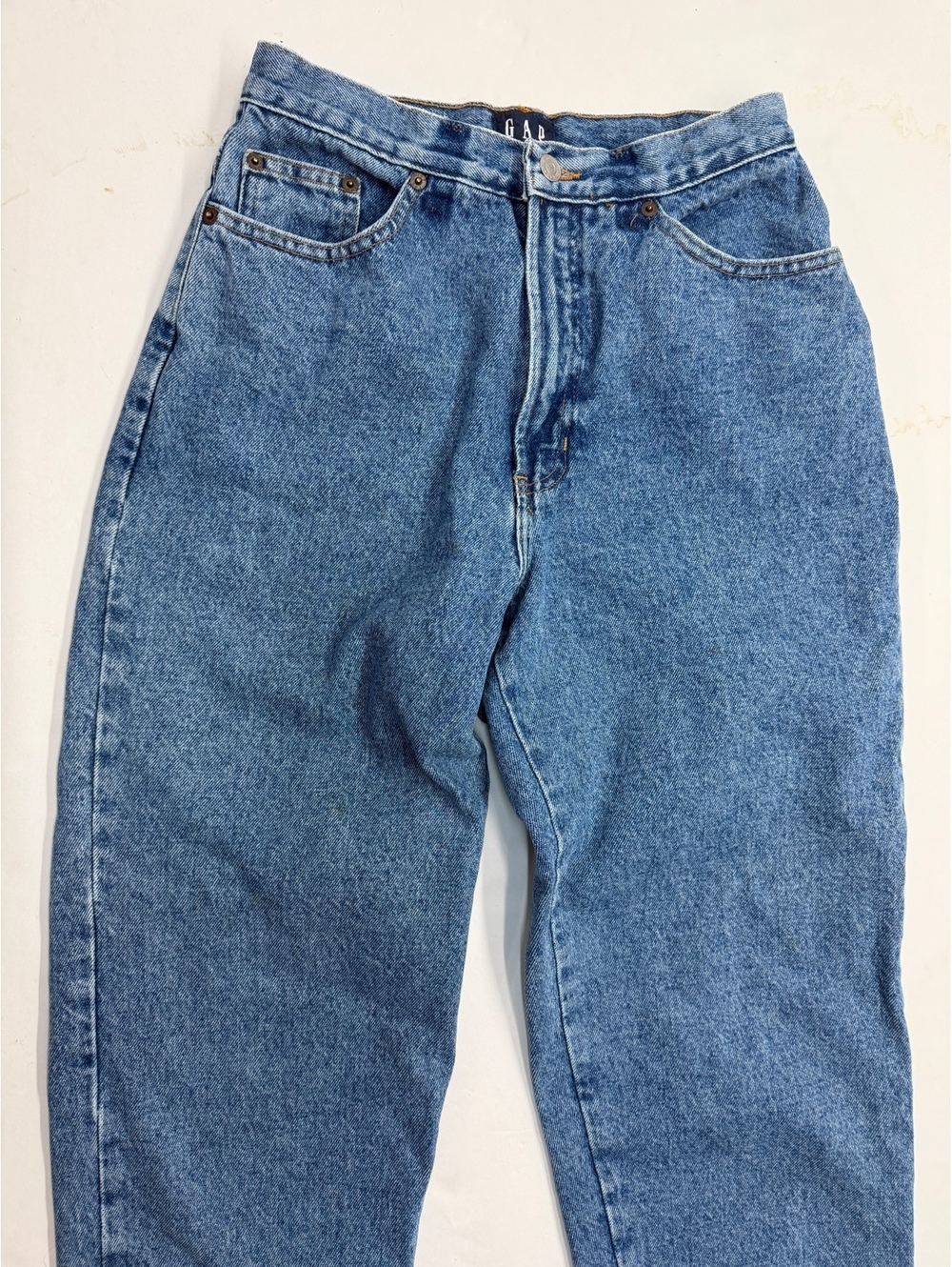 Vintage 90s Gap Reverse Fit High Rise Tapered Blue Mom Jeans Cotton Denim Size 8 - Picture 10 of 10